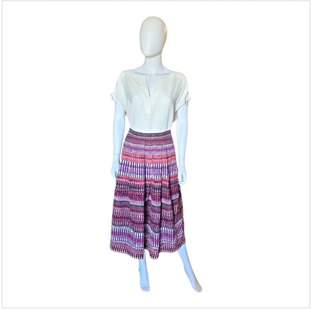 SALONI | Plaid Print Midi Skirt in Size US 4